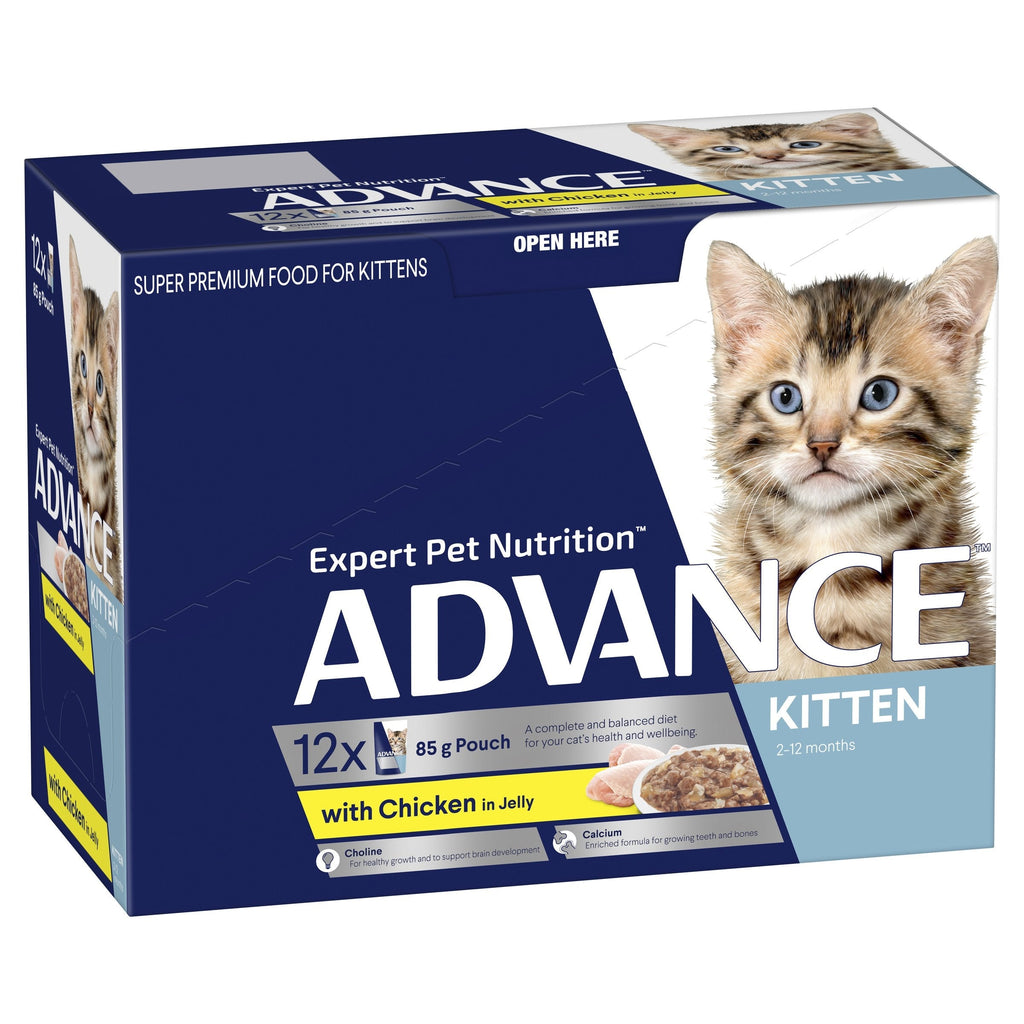 Advance Chicken in Jelly Kitten Wet Food 85g x 12-Habitat Pet Supplies
