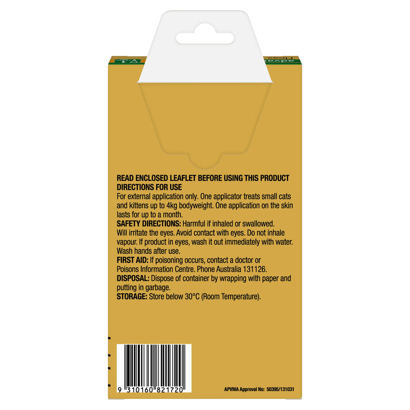 Advantage Flea Treatment for Cats 0-4kg Orange 1 Pack