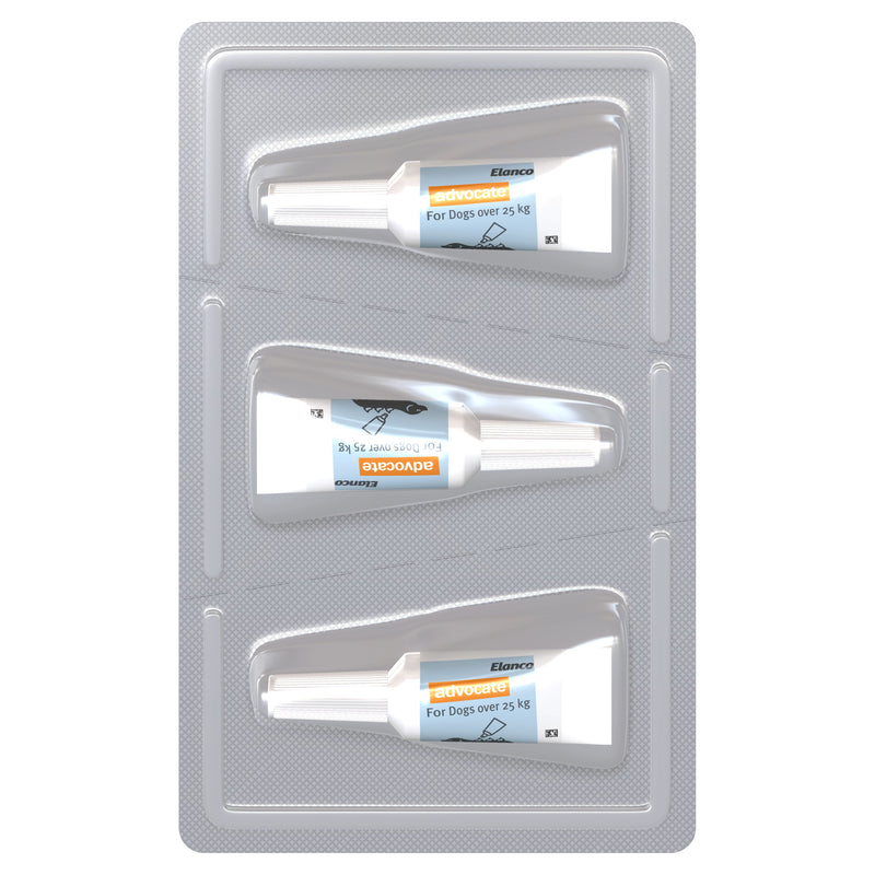 Advocate Flea Heartworm and Worm Treatment for Dogs 25kg Blue 3 Pack