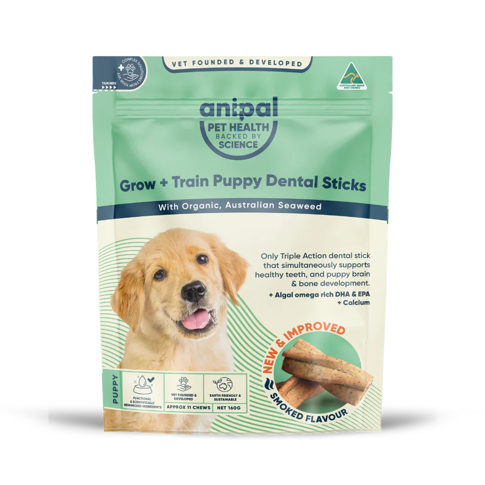 Anipal Grow and Train Puppy Dental Sticks Treat 160g-Habitat Pet Supplies