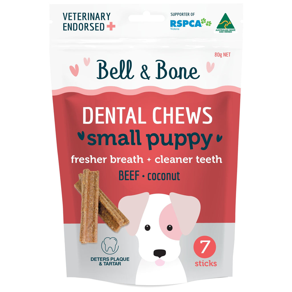 Bell and Bone Dental Sticks Beef for Small Puppies 80g :->>-Habitat Pet Supplies