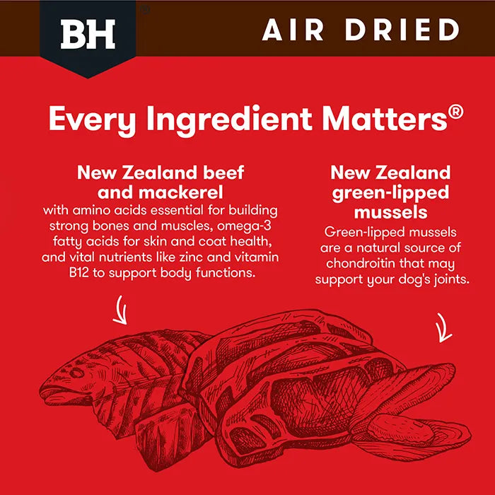 Black Hawk Air Dried Beef and Mackerel Dry Dog Food 2kg ^._.^