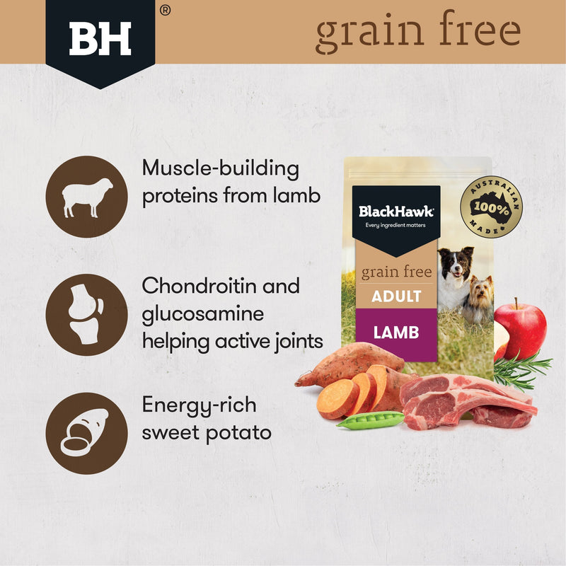 Black Hawk Grain Free Lamb Dry Dog Food 15kg Habitat Pet Supplies