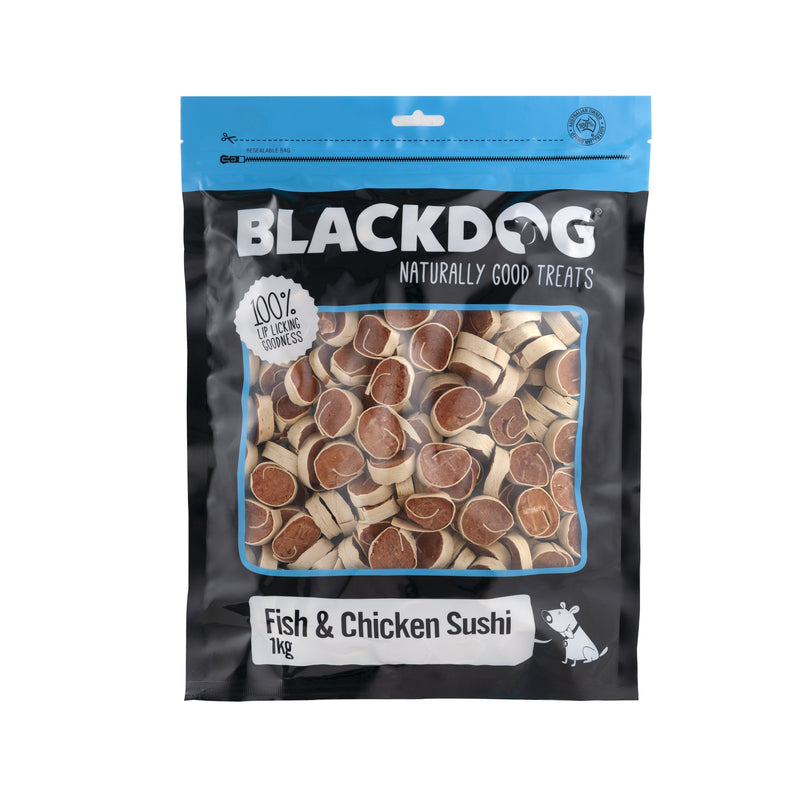 Blackdog Fish and Chicken Sushi Dog Treats 1kg ^._.^-Habitat Pet Supplies