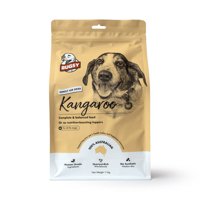 Bugsy Kangaroo Air Dried Raw Dog Food 1.1kg ^._.^-Habitat Pet Supplies