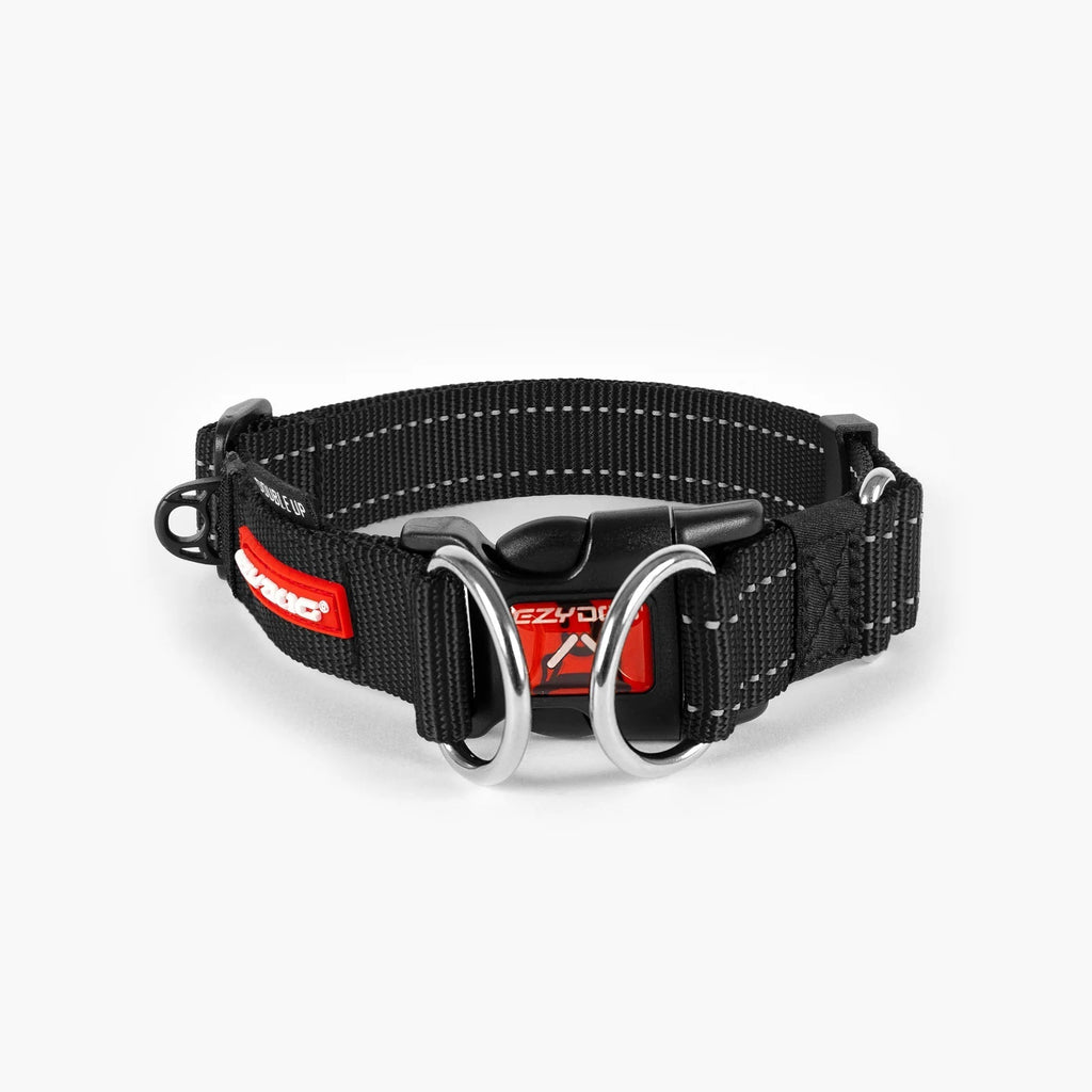EzyDog Double Up Dog Collar Black Extra Large-Habitat Pet Supplies