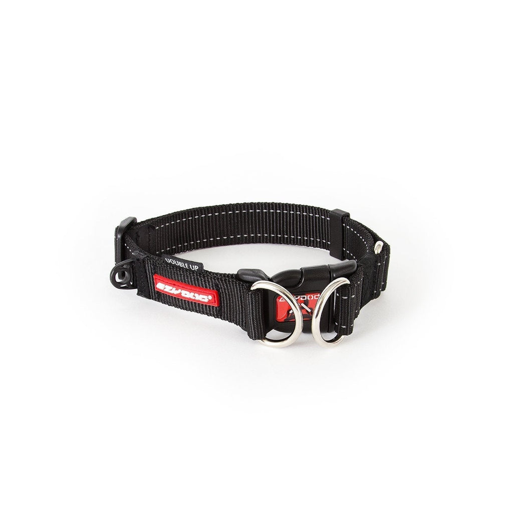 EzyDog Double Up Dog Collar Black Medium-Habitat Pet Supplies