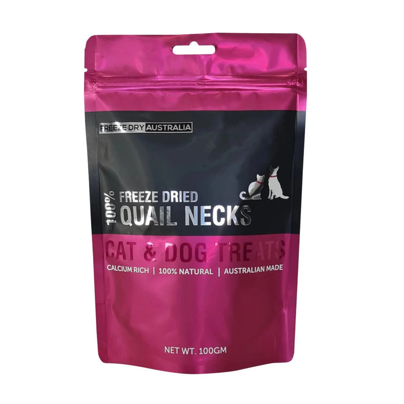 Freeze Dry Australia Quail Necks Treats for Cats and Dogs 100g-Habitat Pet Supplies