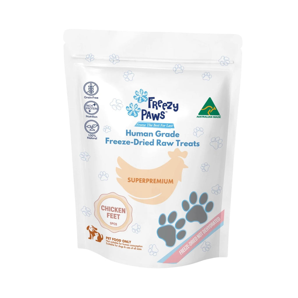 Freezy Paws Freeze Dried Chicken Feet Dog Treats 5 Pack-Habitat Pet Supplies