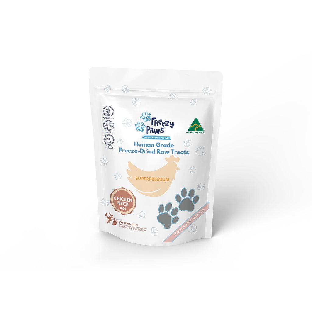 Freezy Paws Freeze Dried Chicken Necks Dog and Cat Treats 100g-Habitat Pet Supplies