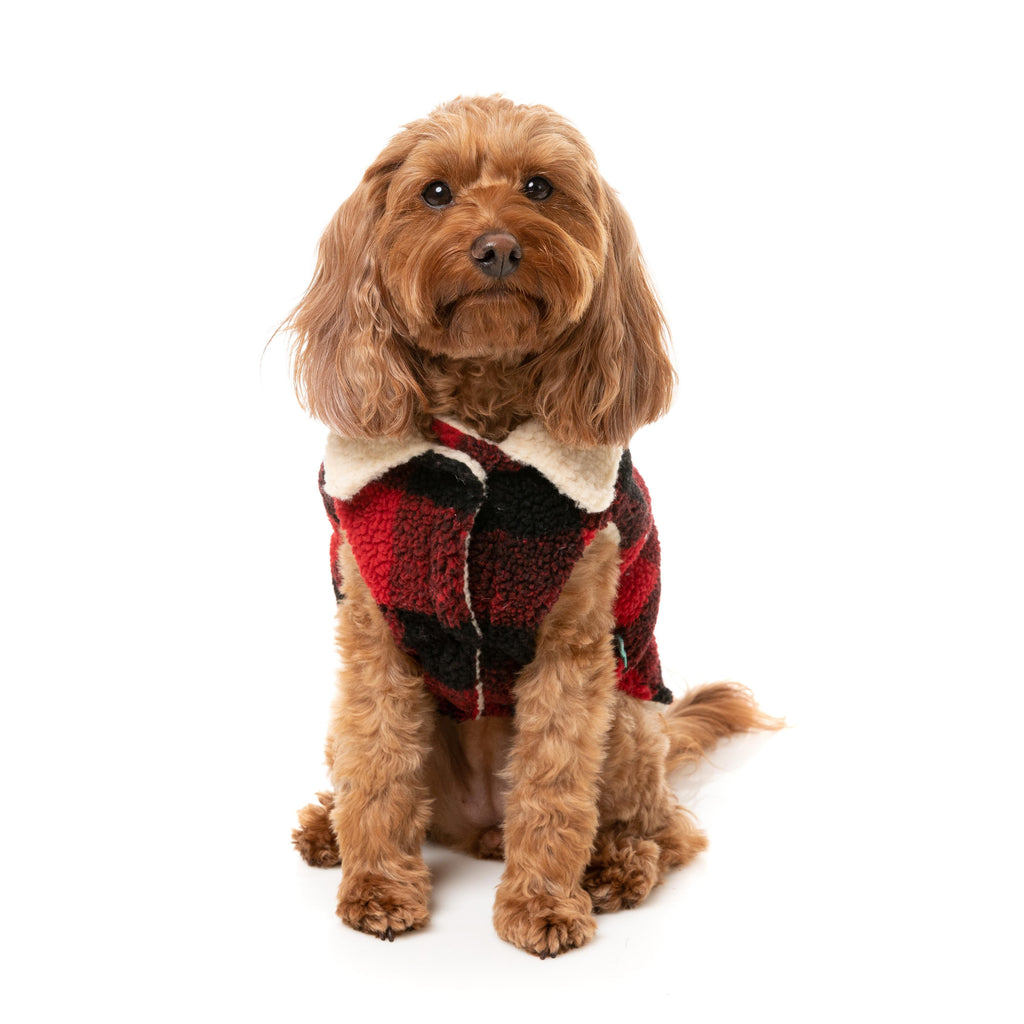 FuzzYard Dog Apparel Jacket Lumberjack Red Size 3 ^+^-Habitat Pet Supplies
