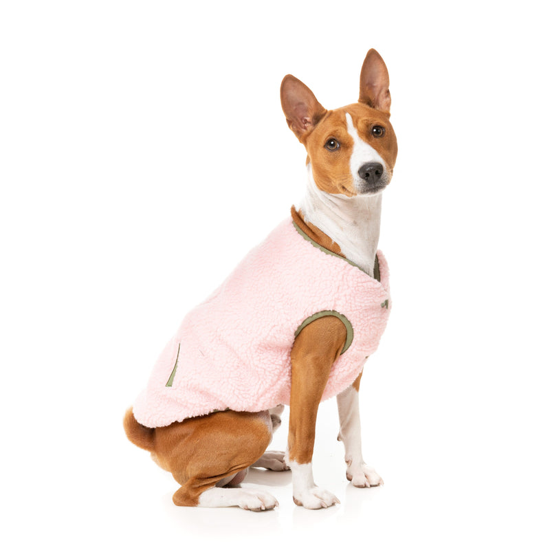 FuzzYard Dog Apparel Nara Reversible Jacket Pink and Green Size 5 Large Habitat Pet Supplies