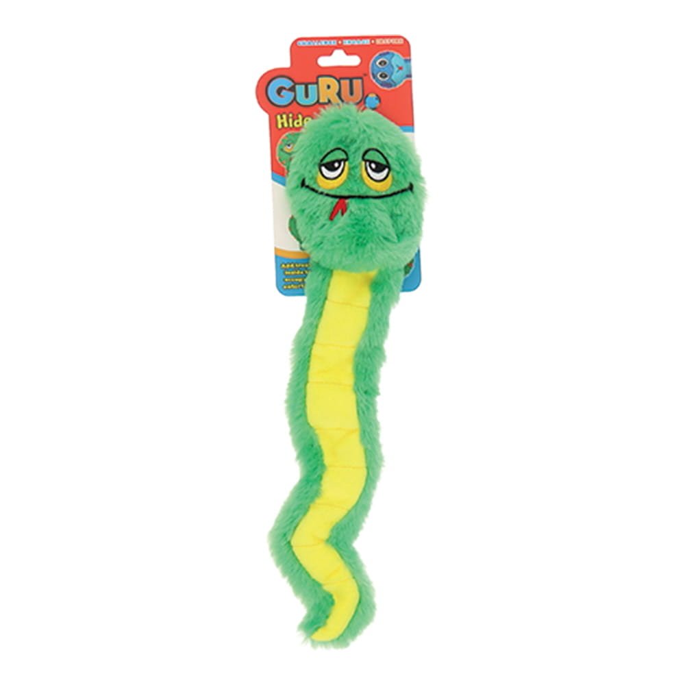 GURU Hide A Tail Snake Plush Dog Enrichment Toy Green Medium-Habitat Pet Supplies