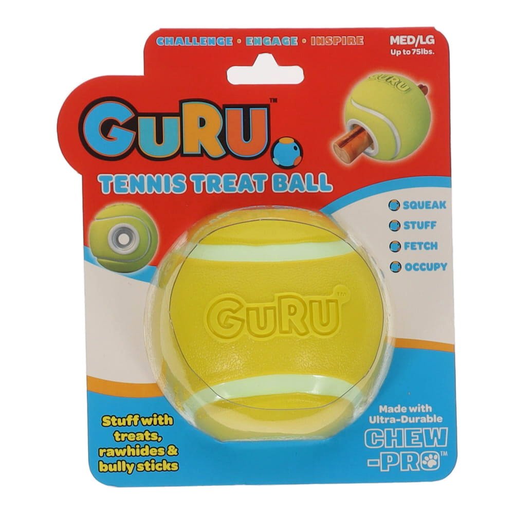 GURU Tennis Treat Ball Treat Holder Dog Enrichment Toy Medium/Large-Habitat Pet Supplies