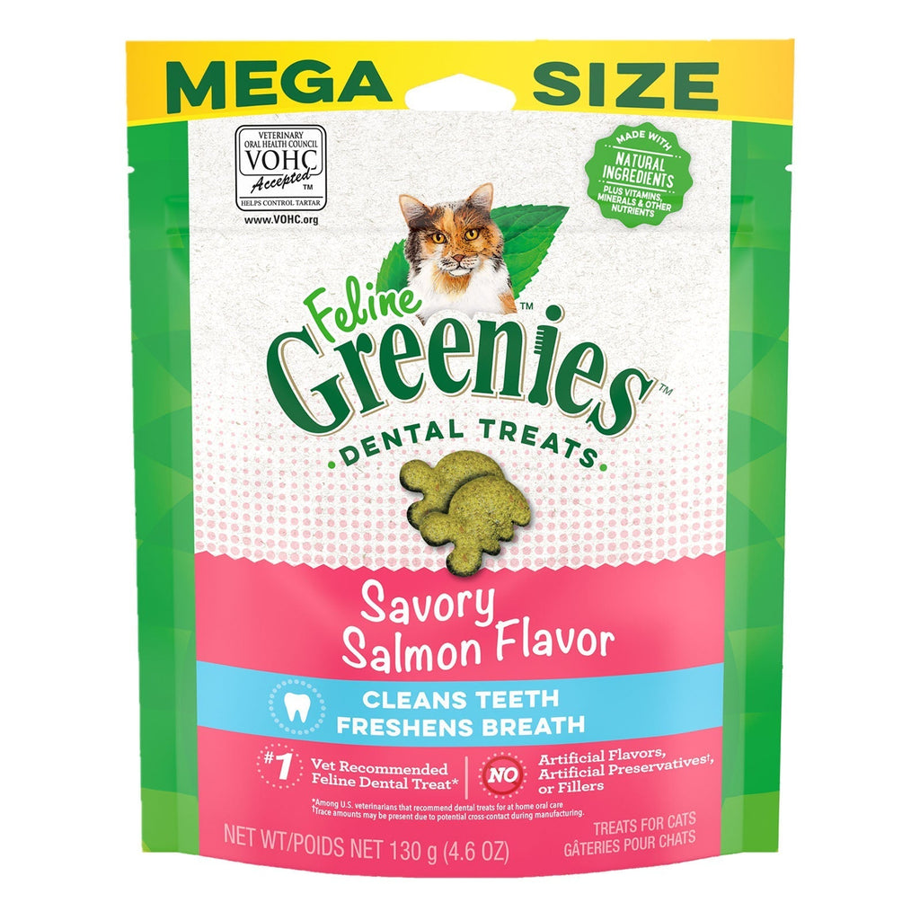 Greenies Cat Dental Treats Savory Salmon 130g ^._.^-Habitat Pet Supplies