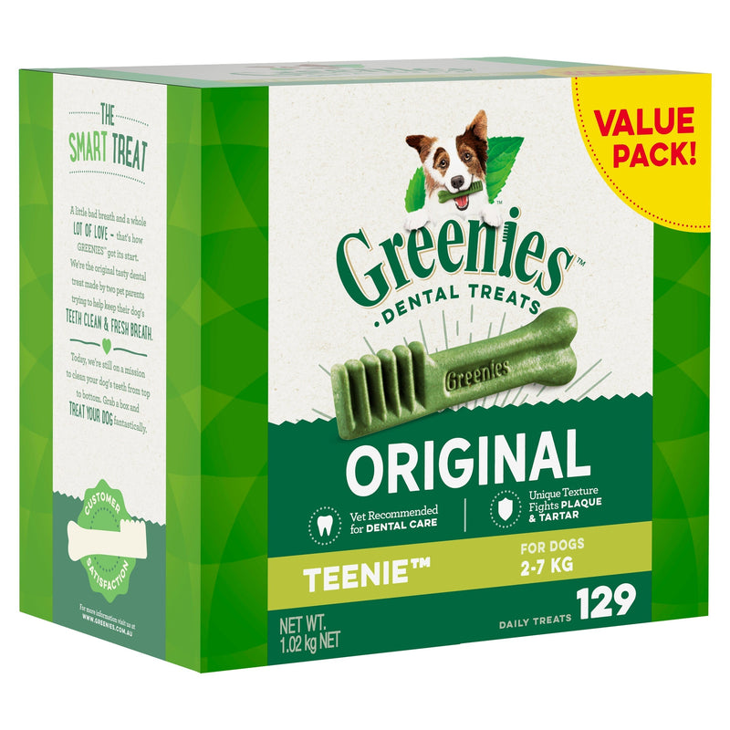 Greenies Dog Original Dental Treats for Teenie Dogs Value Pack 1kg ^._.^-Habitat Pet Supplies
