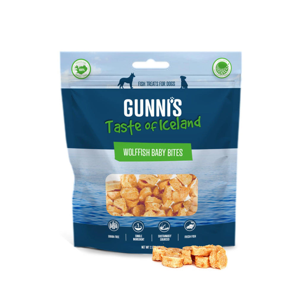 Gunnis Taste of Iceland Wolffish Baby Bites Dog Treats 71g-Habitat Pet Supplies