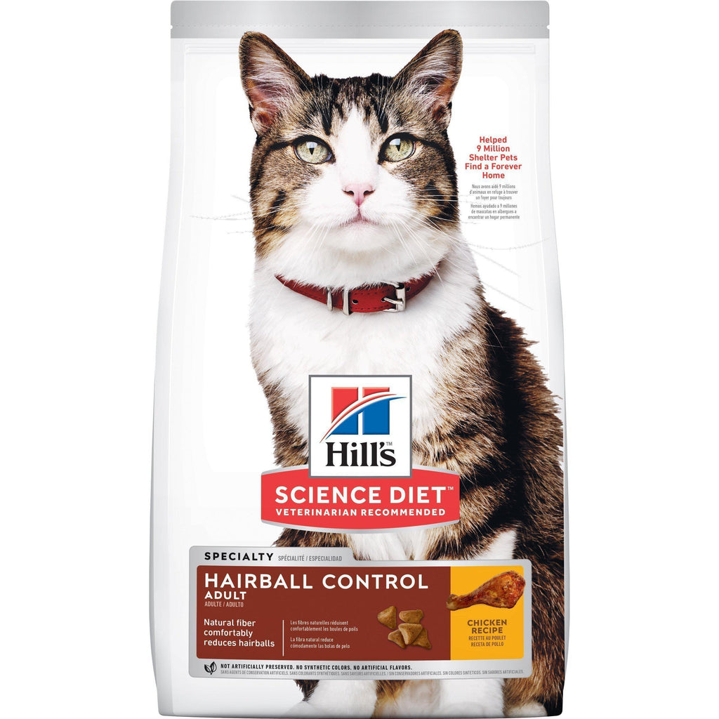 Hills Science Diet Hairball Control Adult Dry Cat Food 4kg ^._.^-Habitat Pet Supplies