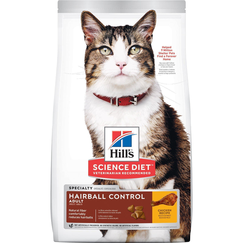 Hills Science Diet Hairball Control Adult Dry Cat Food 4kg ^._.^-Habitat Pet Supplies