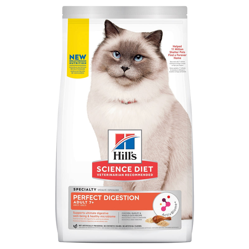 Hills Science Diet Perfect Digestion 7+ Dry Cat Food 2.72kg ^._.^-Habitat Pet Supplies