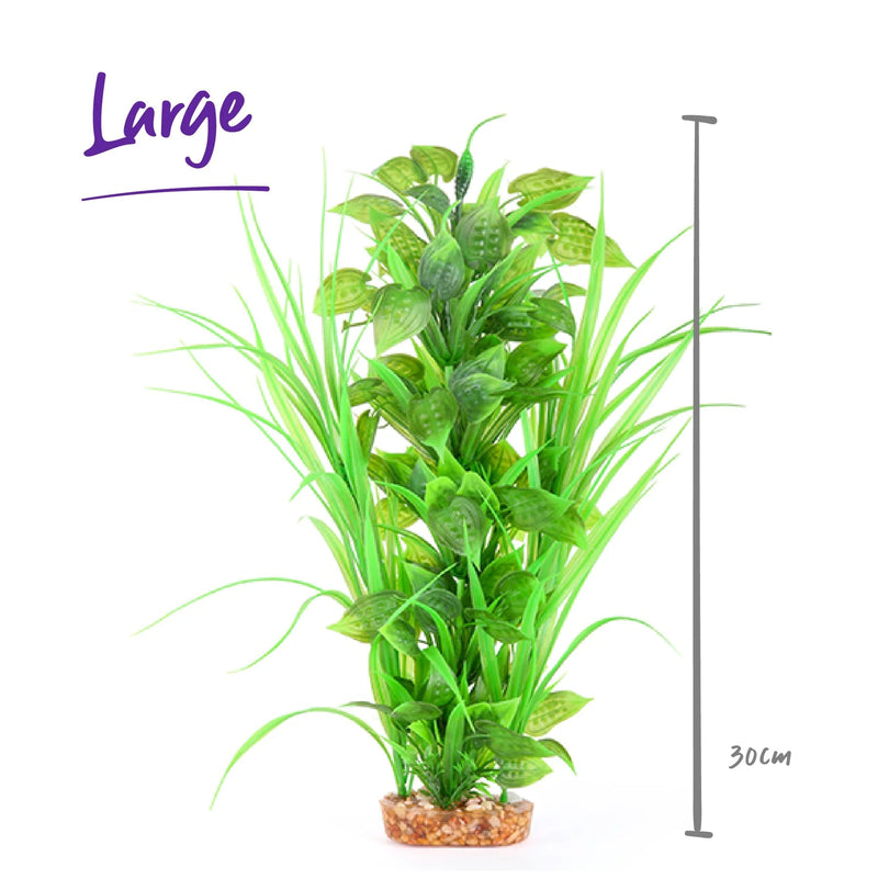 Kazoo Aquarium Artificial Plant Green with Thin Leaves and Spots Large