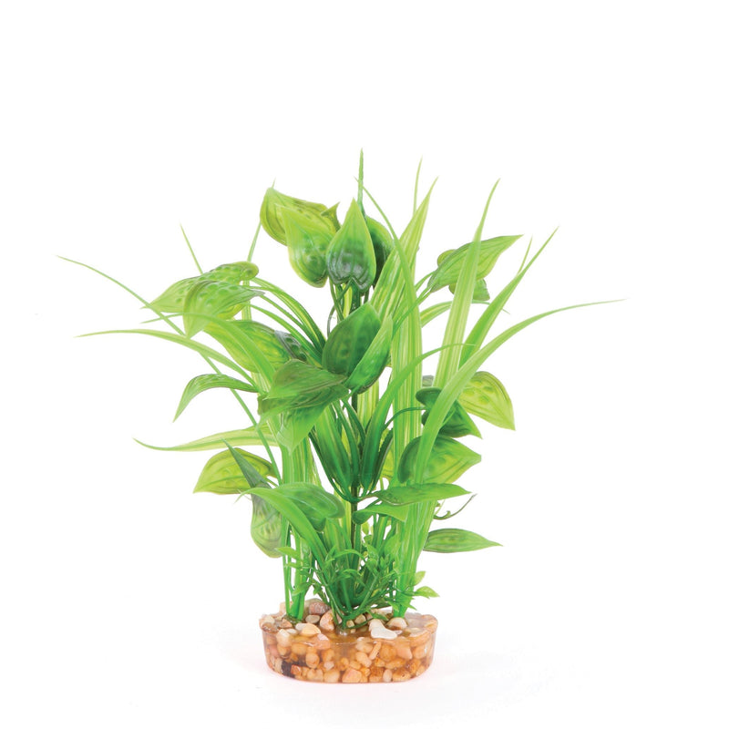 Kazoo Aquarium Artificial Plant Green with Thin Leaves and Spots Medium-Habitat Pet Supplies