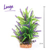 Kazoo Aquarium Artificial Plant with Thin Leaves and Purple Flowers Large
