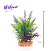 Kazoo Aquarium Artificial Plant with Thin Leaves and Purple Flowers Medium