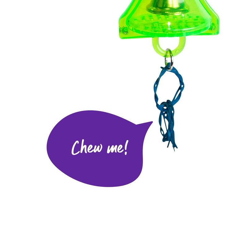 Kazoo Bird Toy Acrylic Bell with Wicker Rings Small