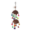 Kazoo Bird Toy Split Coconut with Toys and Spoons Large-Habitat Pet Supplies
