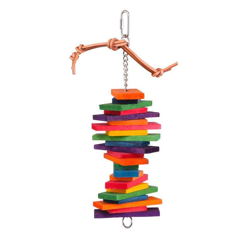 Kazoo Bird Toy with Rectangle Chips and Bell Large-Habitat Pet Supplies