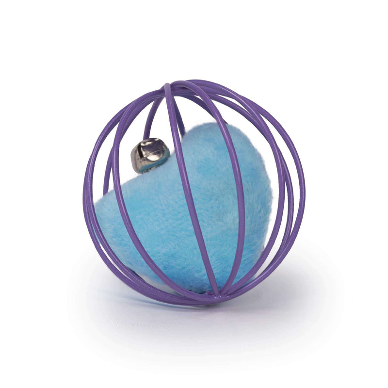 Kazoo Cat Toy Jingle Chase Ball Assorted Colours ^._.^-Habitat Pet Supplies