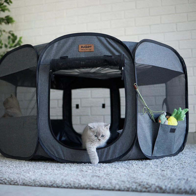 Kazoo Premium Pop Up Canvas Playpen Large Grey