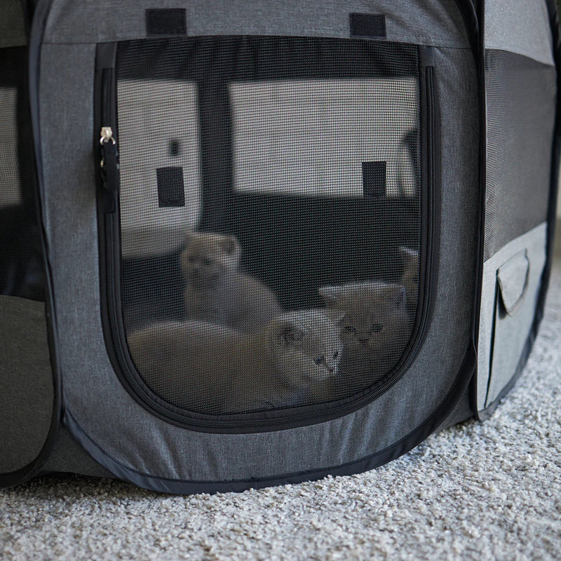 Kazoo Premium Pop Up Canvas Playpen Large Grey