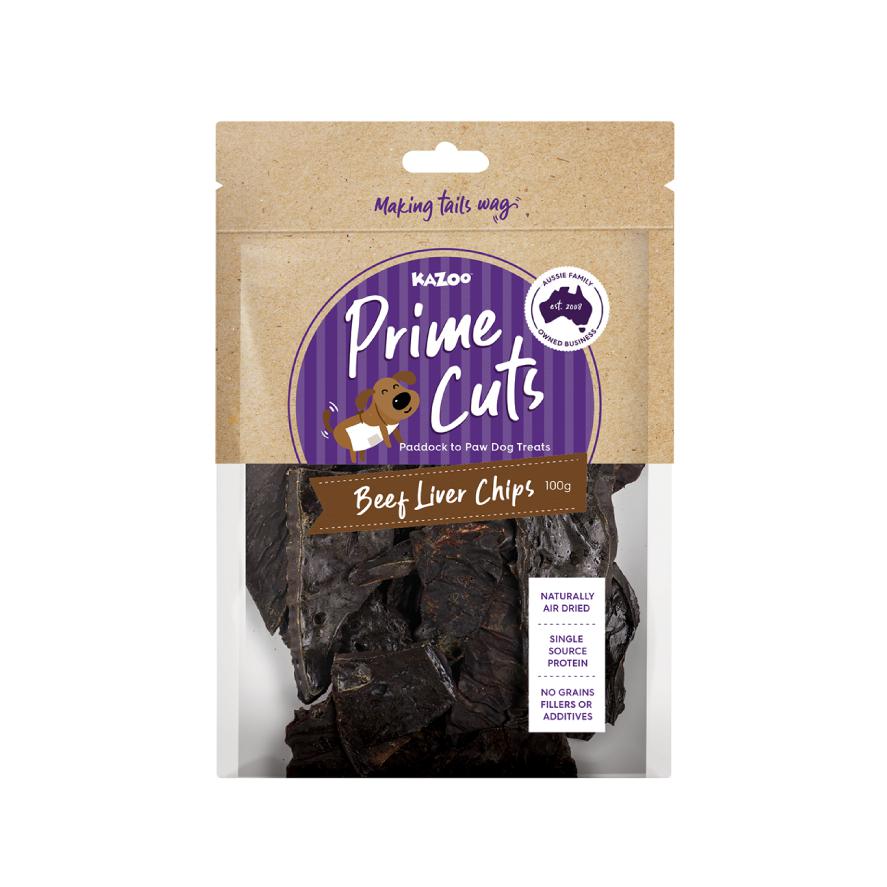Kazoo Prime Cuts Beef Liver Chips Dog Treats 100g-Habitat Pet Supplies