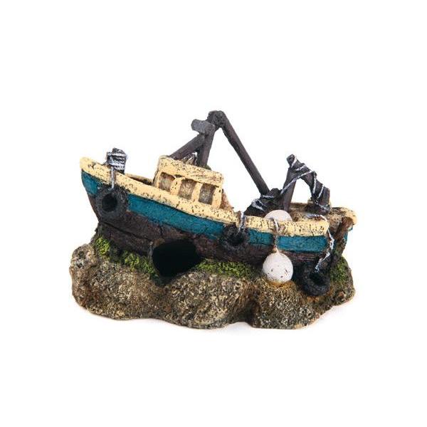 Kazoo Trawler Mini Fish Tank Ornament-Habitat Pet Supplies