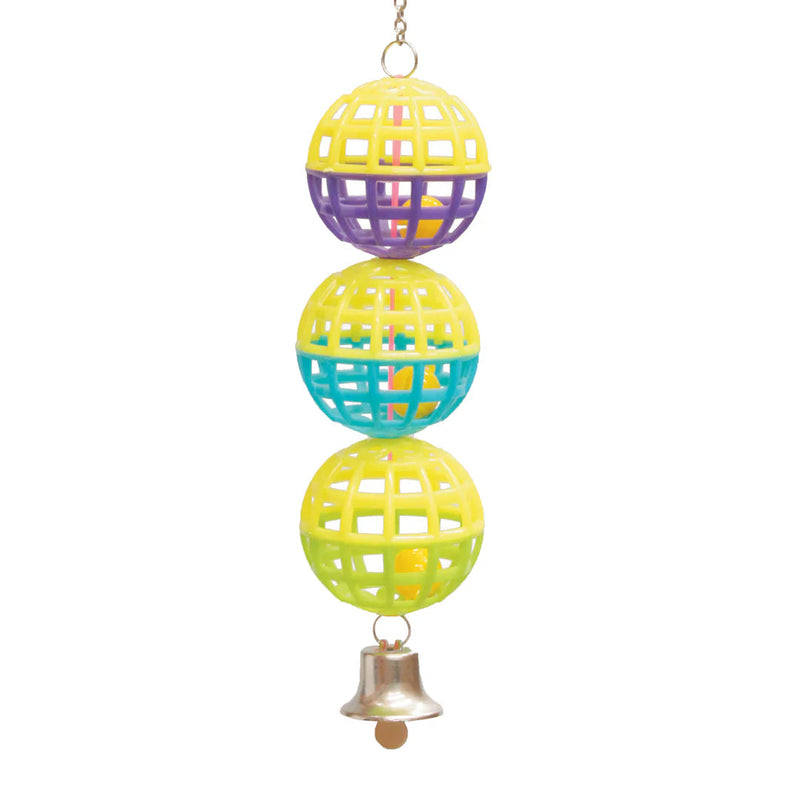 Kazoo Triple Ball with Bell Hanging Bird Toy