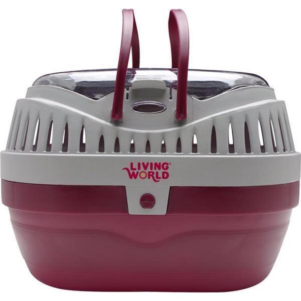 Living World Small Animal Carrier Burgundy and Grey