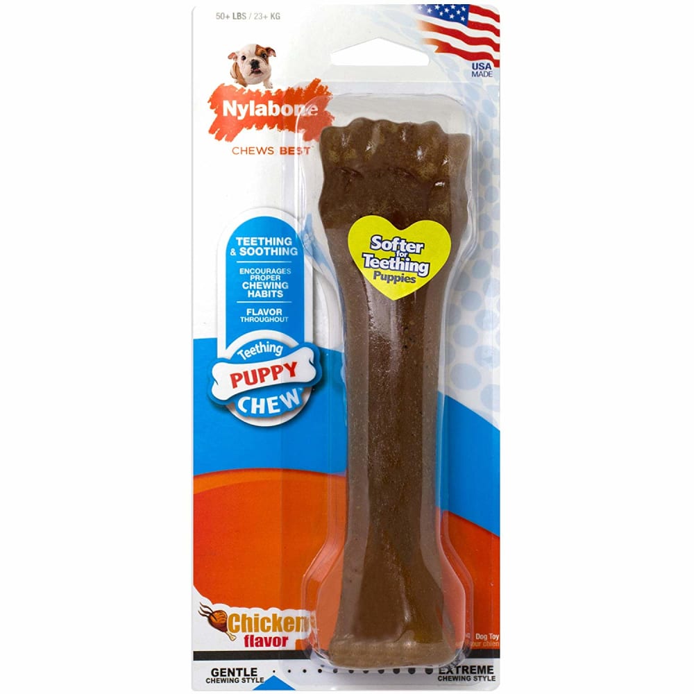 Nylabone Puppy Bone Dog Toy Chicken Souper-Habitat Pet Supplies