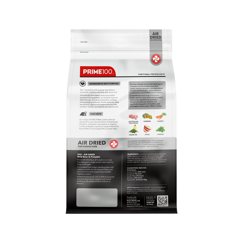 PRIME 100 SPD Air Dried Wild Boar and Pumpkin 2.2kg