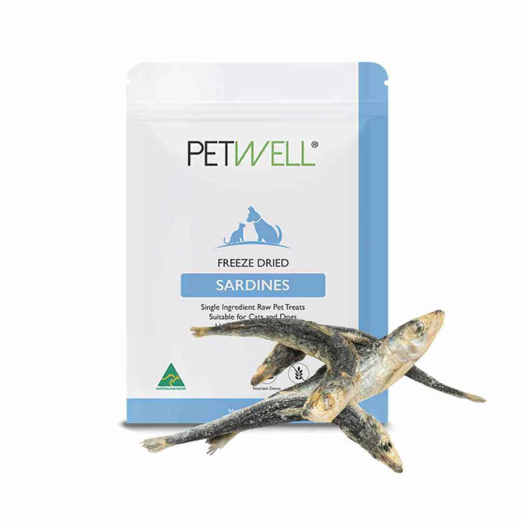 PetWell Freeze Dried Whole Sardines Treats for Dogs and Cats 80g *!*!*-Habitat Pet Supplies