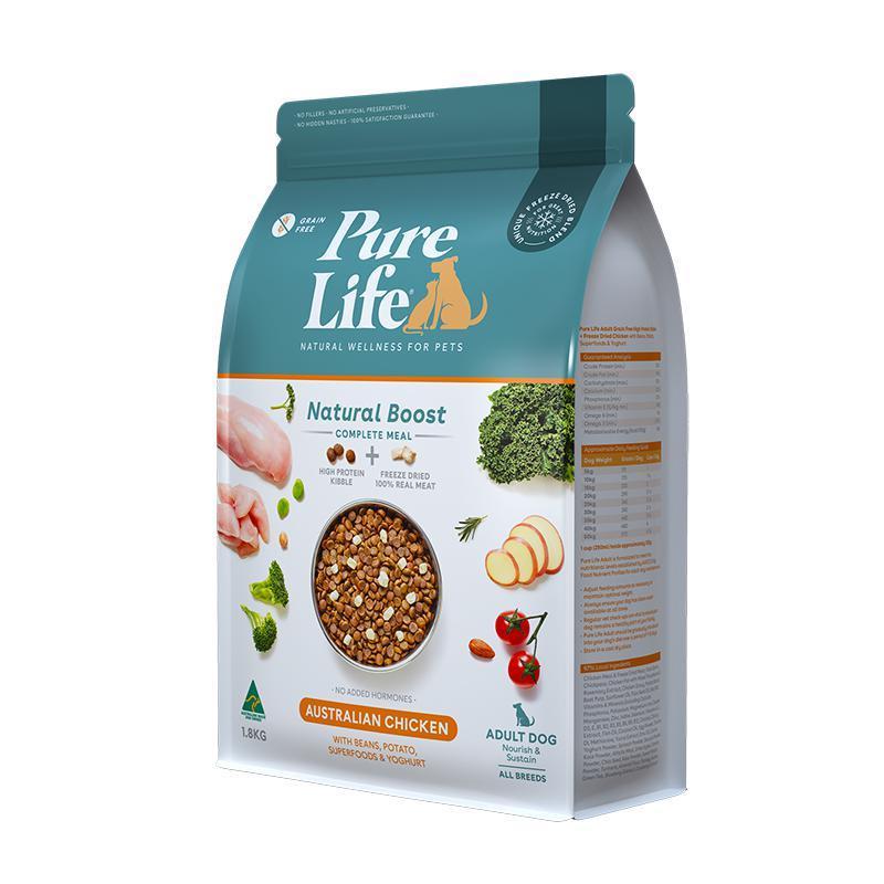 Pure Life Natural Boost Chicken Dry Dog Food 1.8kg