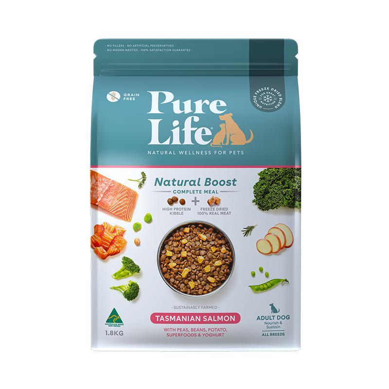 Pure Life Natural Boost Salmon Dry Dog Food 1.8kg-Habitat Pet Supplies