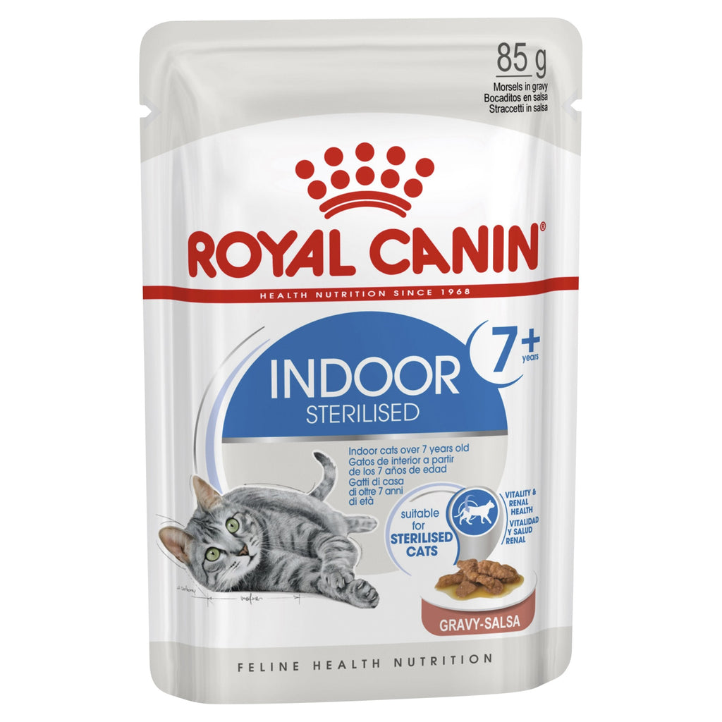 Royal Canin Cat Indoor 7+ with Gravy Wet Food Pouch 85g-Habitat Pet Supplies