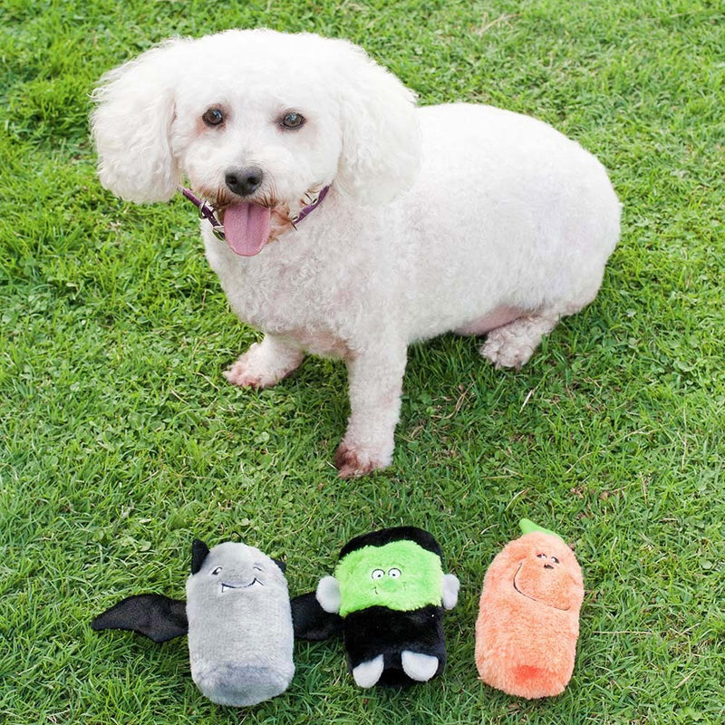Zippy Paws Halloween Squeakie Buddies Bat, Pumpkin, Monster Dog Toy --^--