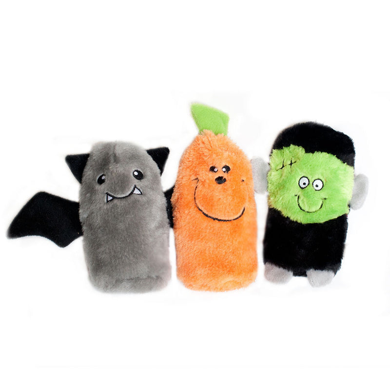 Zippy Paws Halloween Squeakie Buddies Bat, Pumpkin, Monster Dog Toy -^-Habitat Pet Supplies