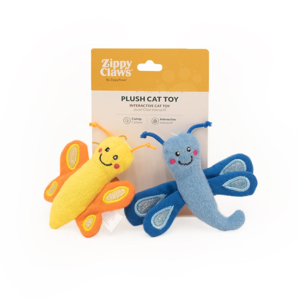 Zippy Paws Zippy Claws Catnip Butterfly and Dragonfly Cat Toy 2 Pack***-Habitat Pet Supplies