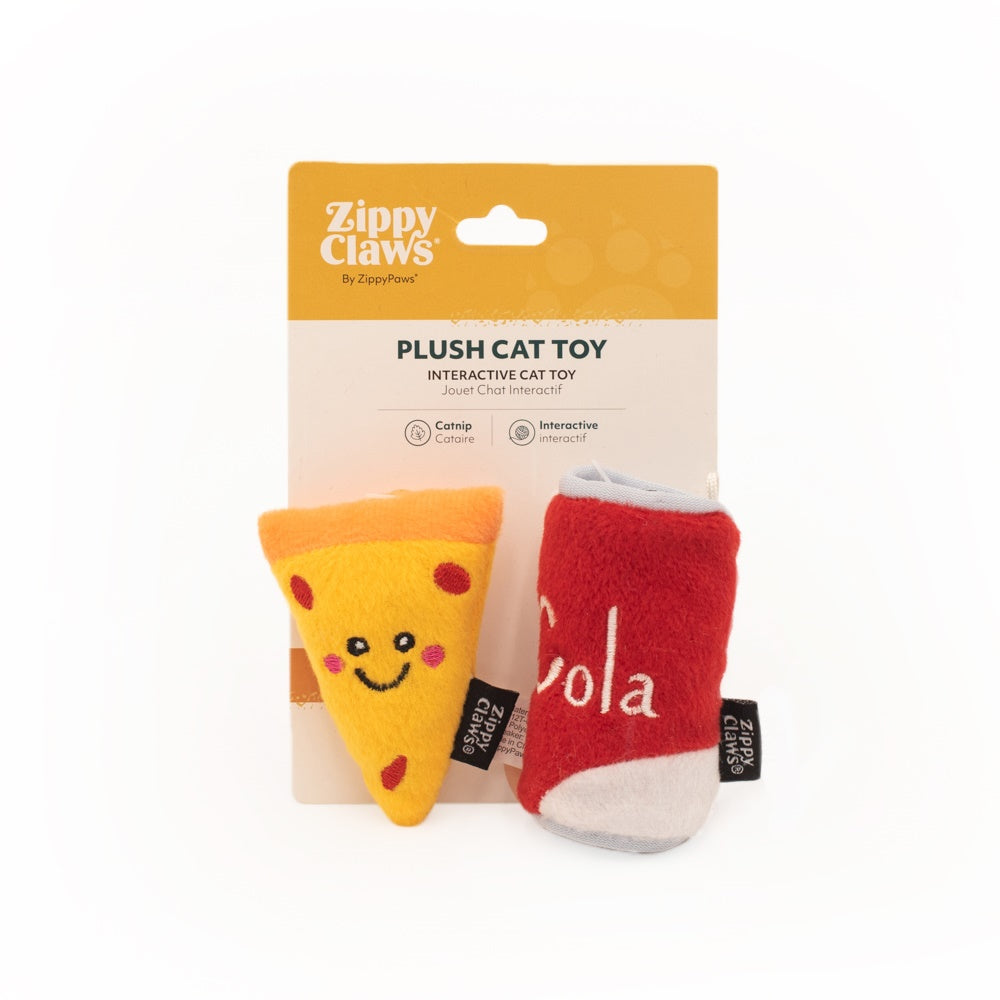 Zippy Paws Zippy Claws NomNomz Pizza and Cola Cat Toy 2 Pack***-Habitat Pet Supplies