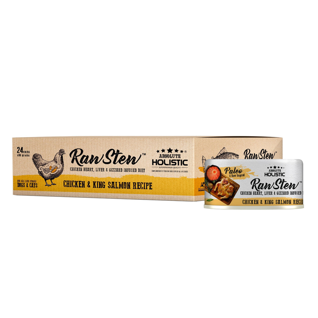 Absolute Holistic RawStew Cat Chicken & King Salmon Wet Food 80g x 24-Habitat Pet Supplies