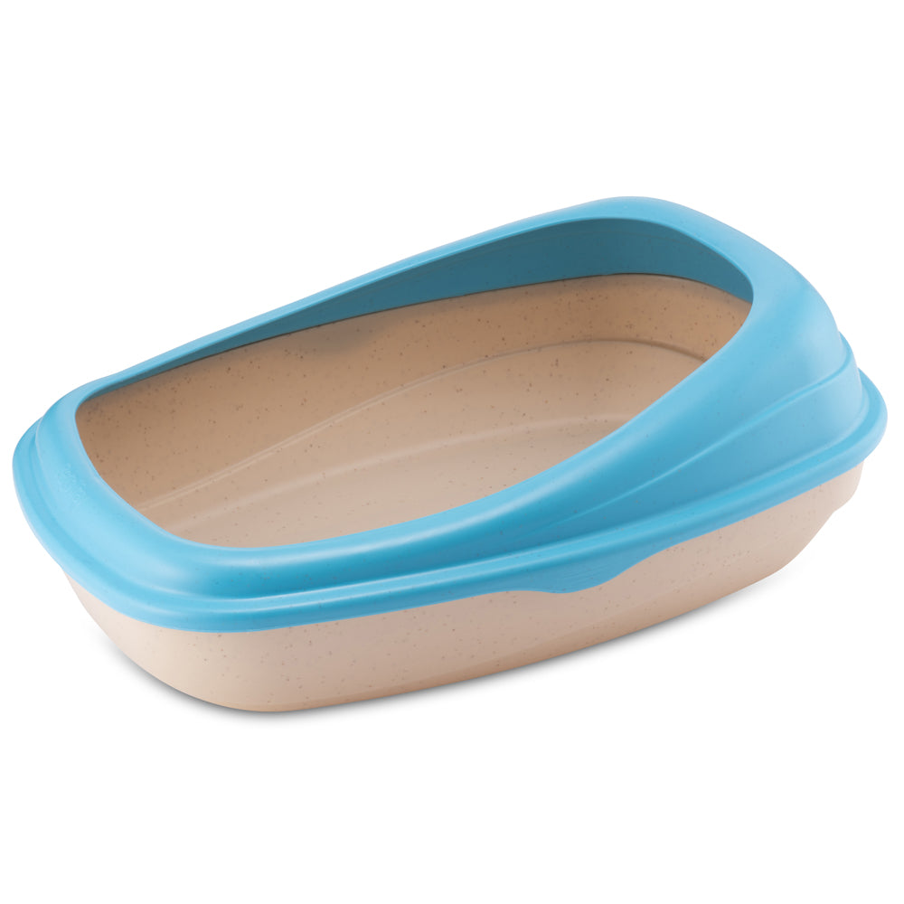 Beco Bamboo Cat Litter Tray Blue***-Habitat Pet Supplies